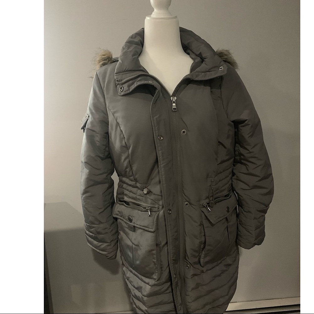 Faux-Fur-Trim Down Puffer Jacket